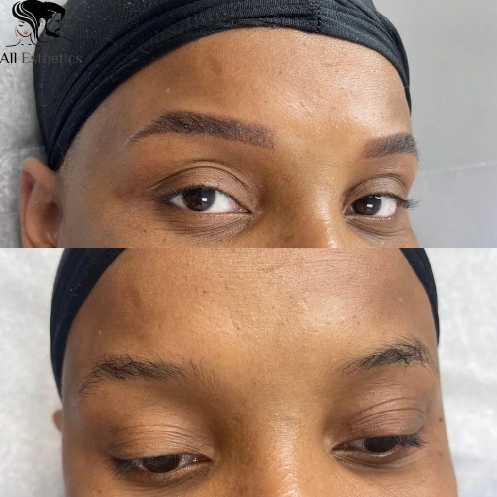 Powder eyebrows photo before and after
