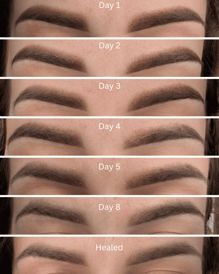 eyebrow healing after 8 days