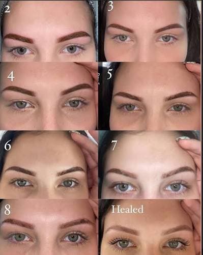 eyebrow healing process after microblading